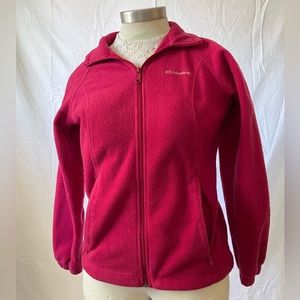 Columbia women’s fleece, zip up, size small, raspberry colored